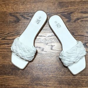 White Braided Sandals